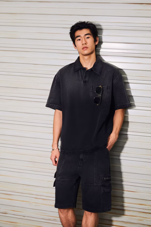 Áo Polo Denim loose fit