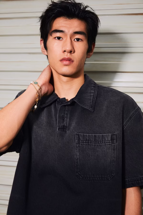 Áo Polo Denim Loose Fit - Hình ảnh 2