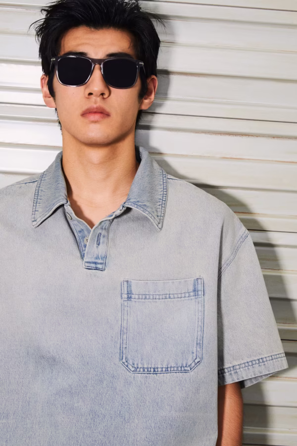 Áo Polo Denim Loose Fit - Hình ảnh 6