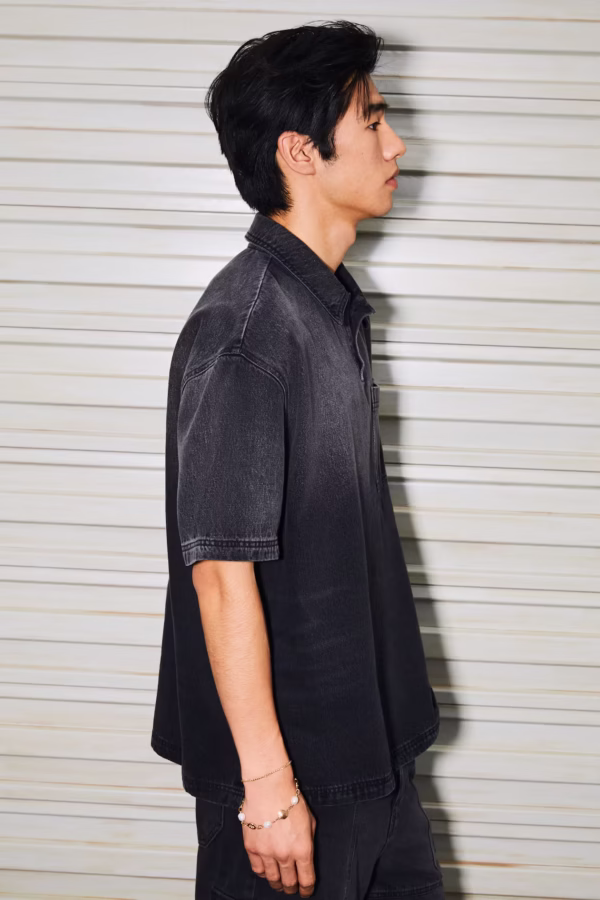 Áo Polo Denim Loose Fit - Hình ảnh 3
