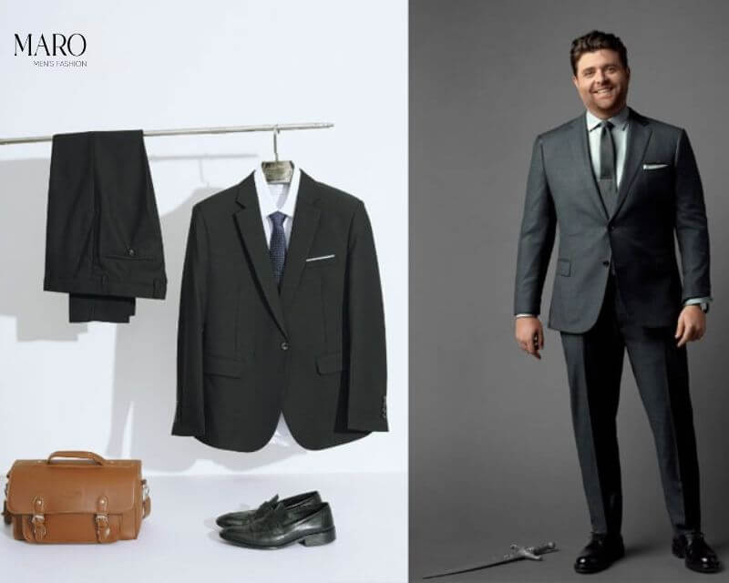 Set #1: Suit Đen Cổ Điển + Áo Sơ Mi Trắng + Giày Tây