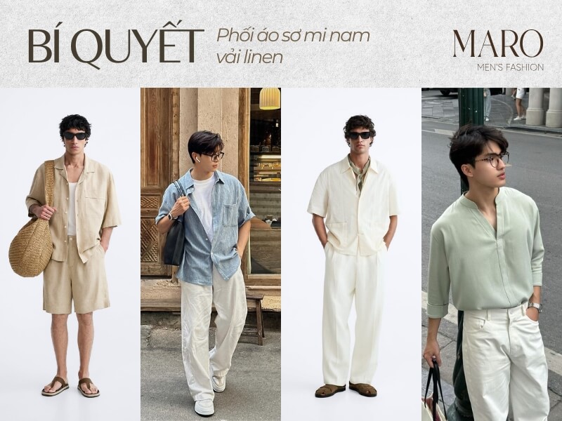 phối đồ áo sơ mi nam vải linen