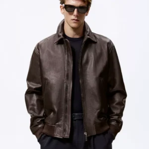 MARO Leather Bomber Jacket