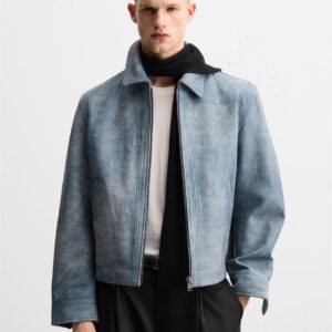 MARO "Refined Blue" Leather Jacket