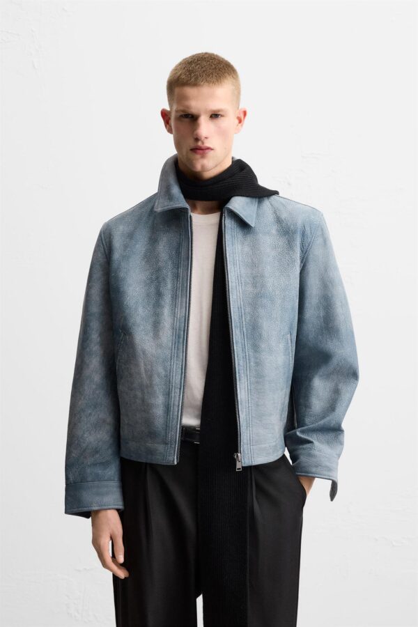 MARO "Refined Blue" Leather Jacket