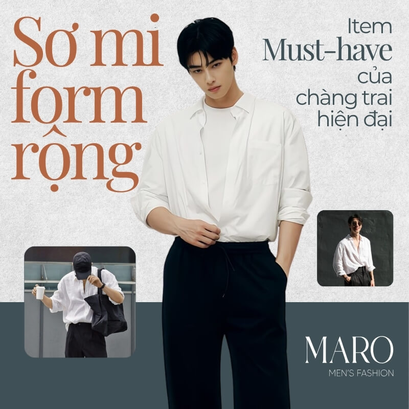 áo sơ mi form rộng nam