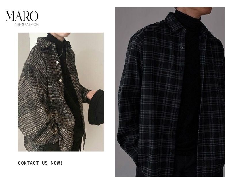 áo cổ lọ phối sơ mi nam phong cách streetwear