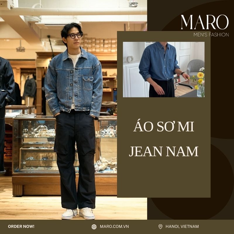 áo sơ mi jean nam