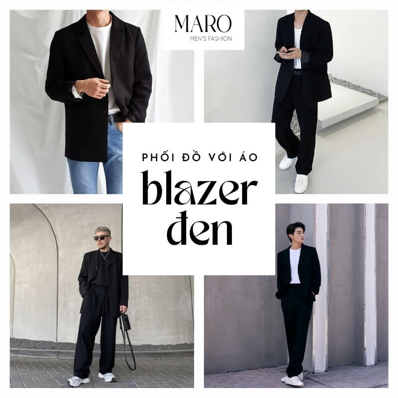 phối đồ với áo blazer đen nam