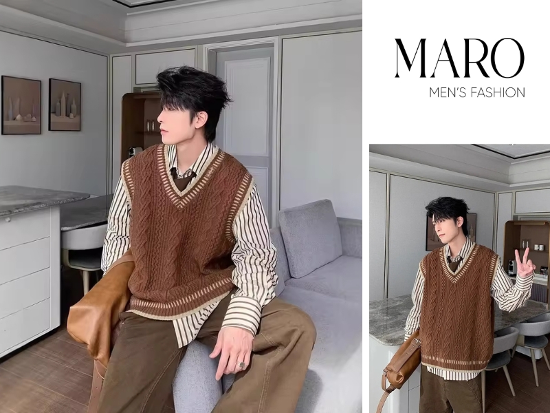 Phối áo sơ mi với gile nam phong cách smart casual