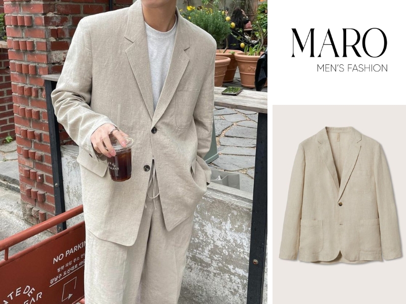 phối đồ với áo blazer linen nam phong cách smart casual