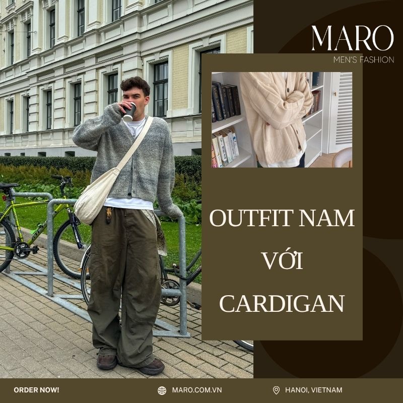 phối đồ với áo cardigan nam