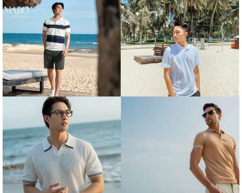 áo polo nam đi biển