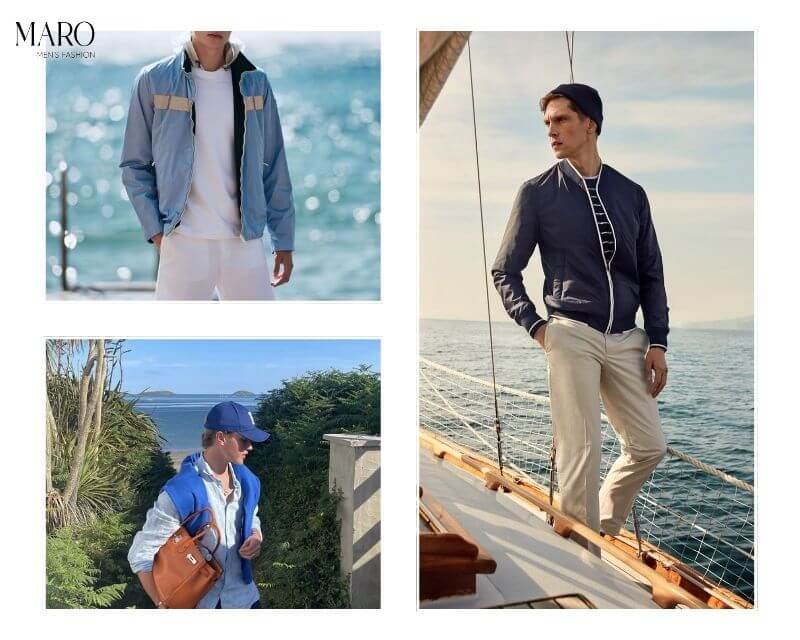 phối đồ đi biển nam phong cách layering