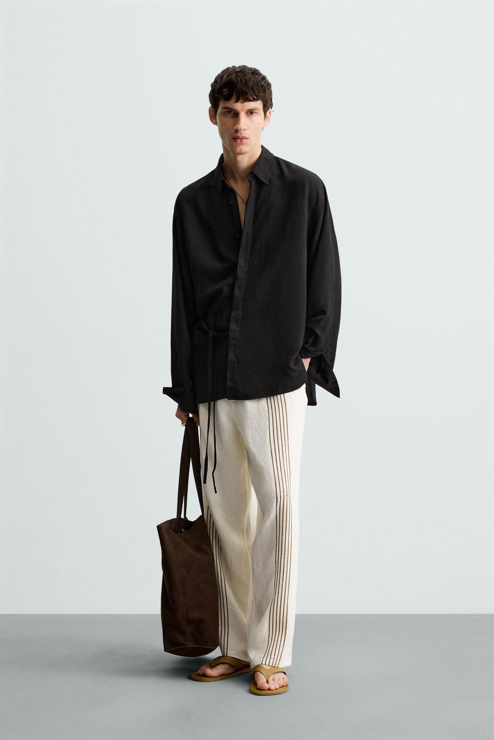 100% Linen Embroidered Trousers MARO - Ảnh 9