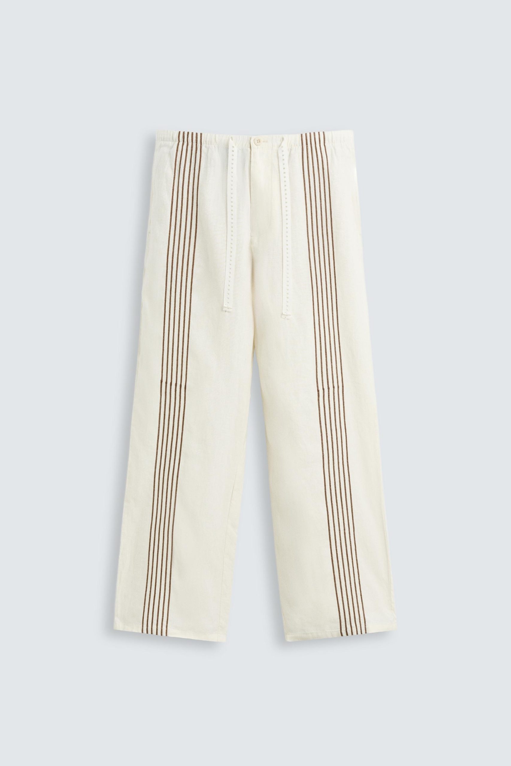 100% Linen Embroidered Trousers MARO - Ảnh 4