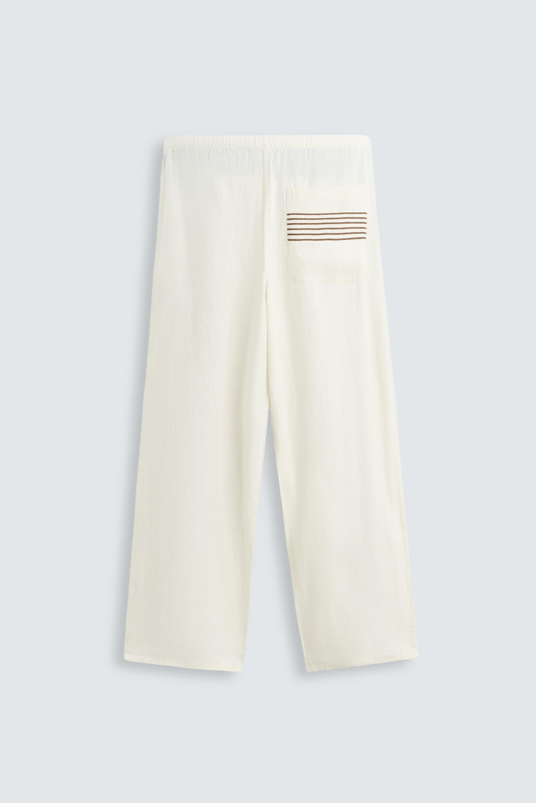 100% Linen Embroidered Trousers MARO - Ảnh 3