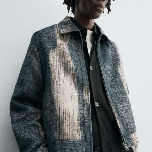Abstract Jacquard Zip Jacket MARO