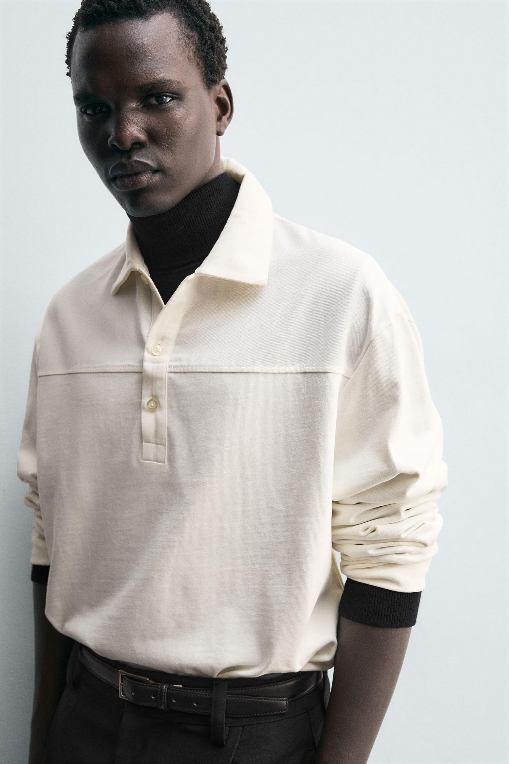 BOXY FIT TEXTURED POLO SHIRT MARO - Ảnh 5