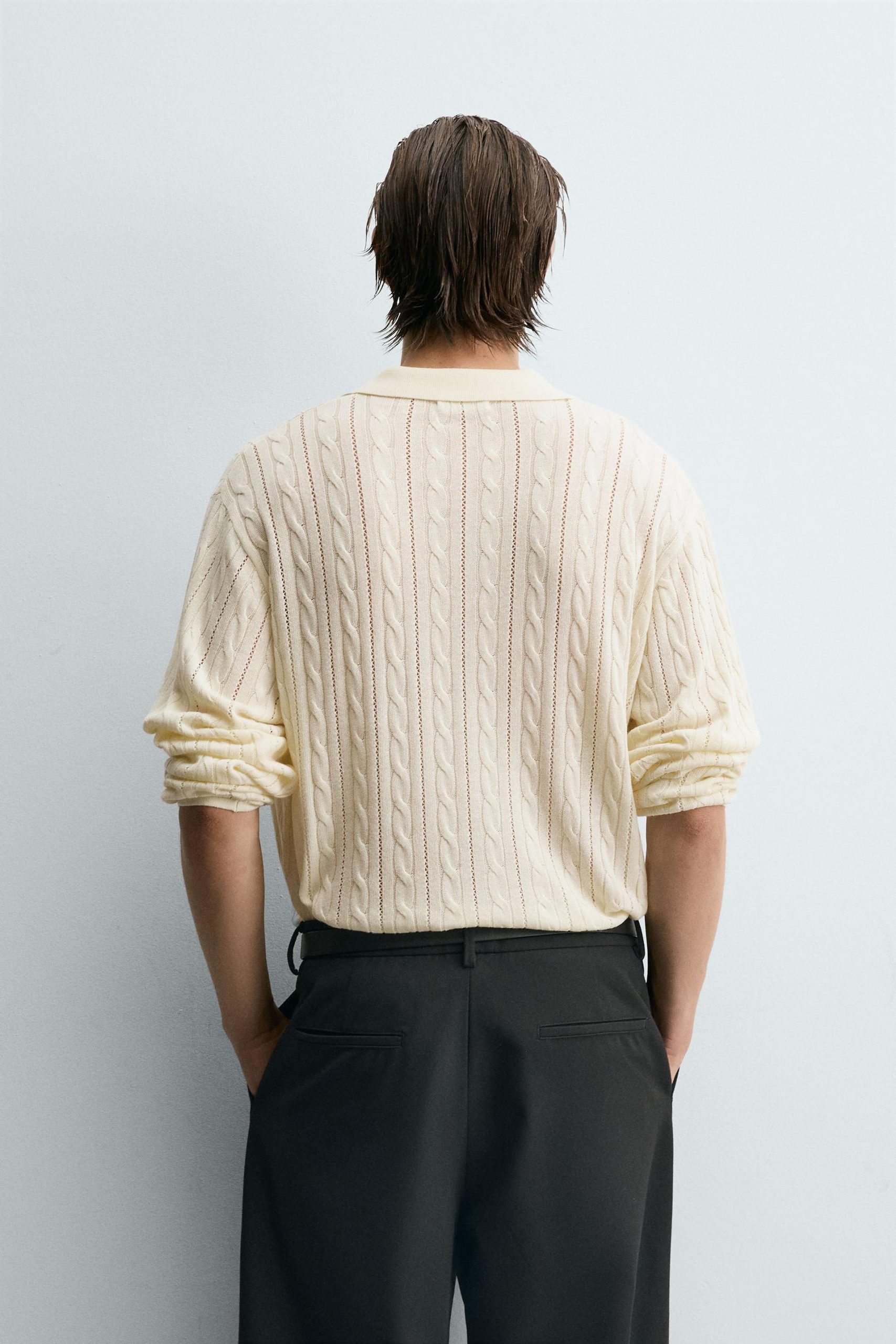 Braided Texture Polo Shirt MARO - Ảnh 4