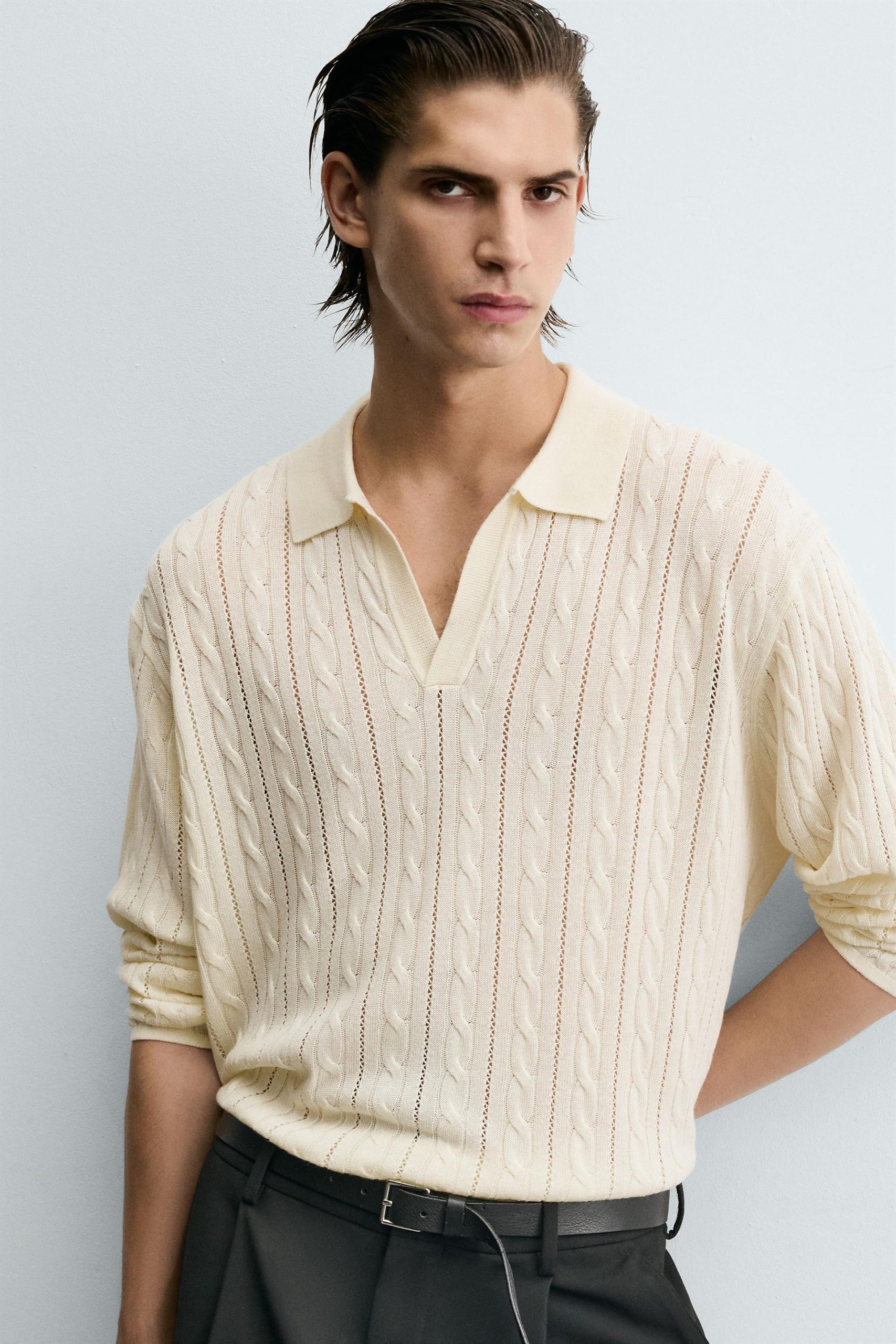 Braided Texture Polo Shirt MARO - Ảnh 7