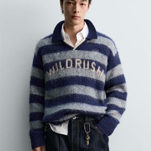 BRUSHED JACQUARD KNIT POLO SHIRT MARO