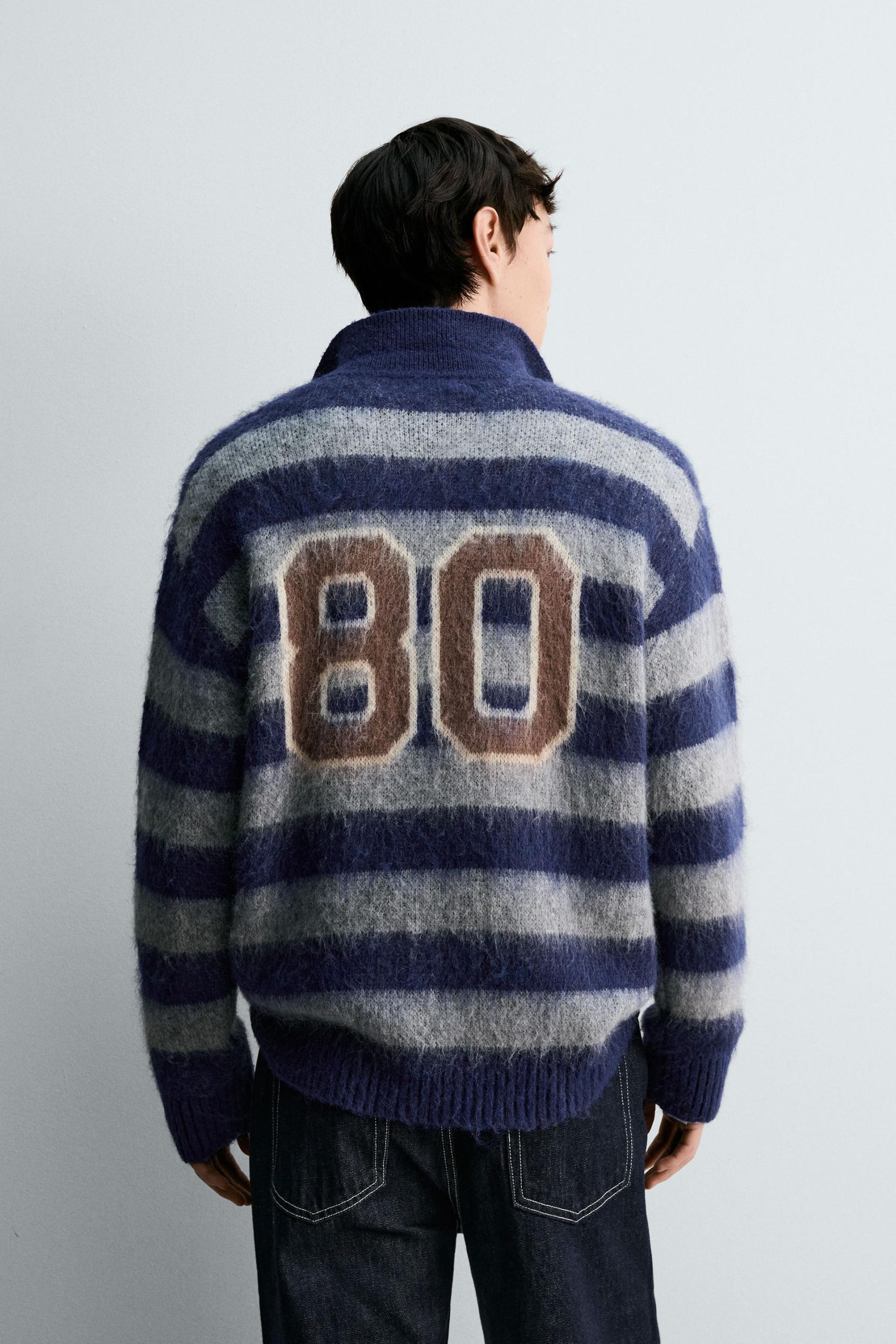BRUSHED JACQUARD KNIT POLO SHIRT MARO - Ảnh 8