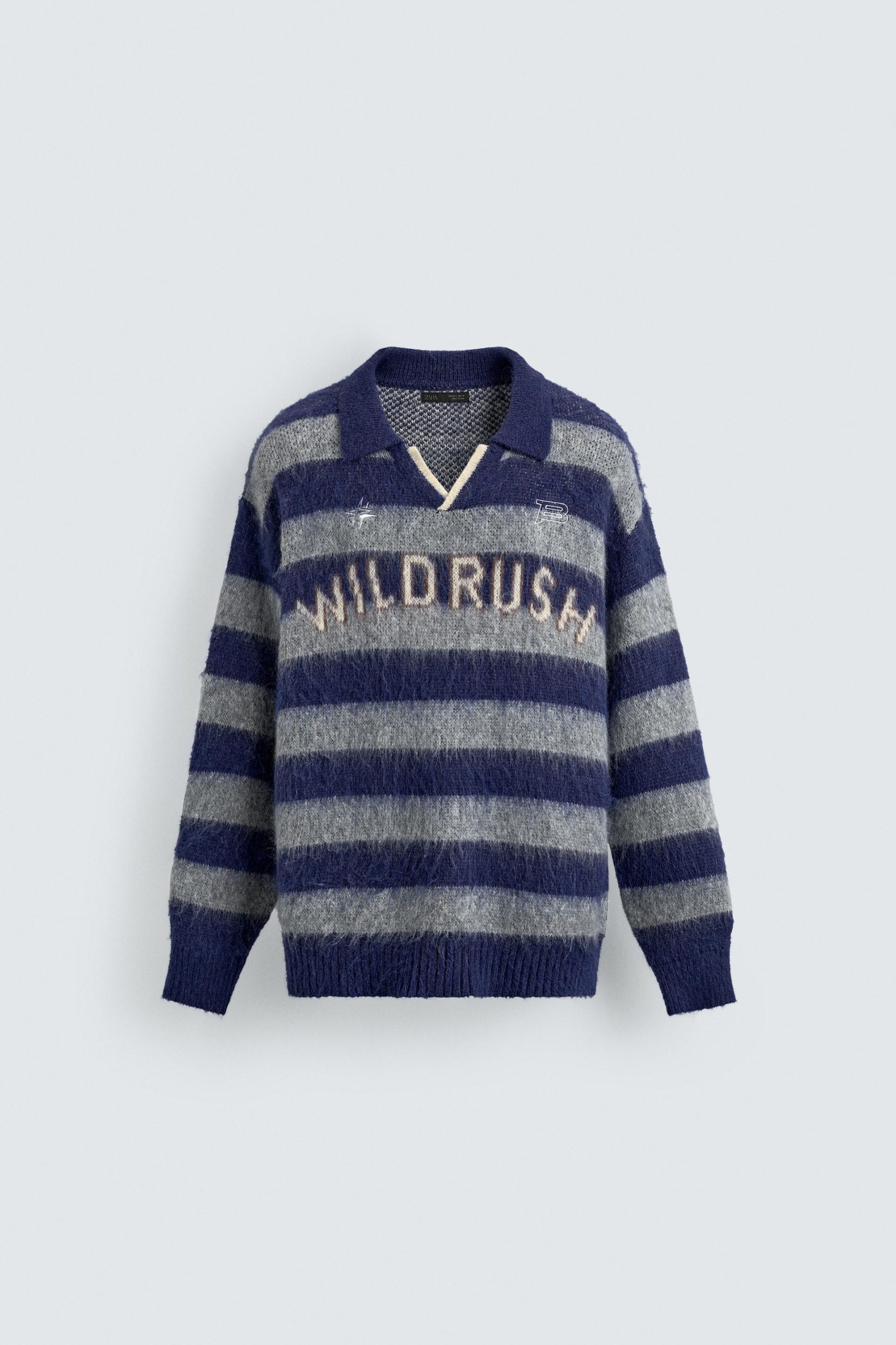 BRUSHED JACQUARD KNIT POLO SHIRT MARO - Ảnh 3