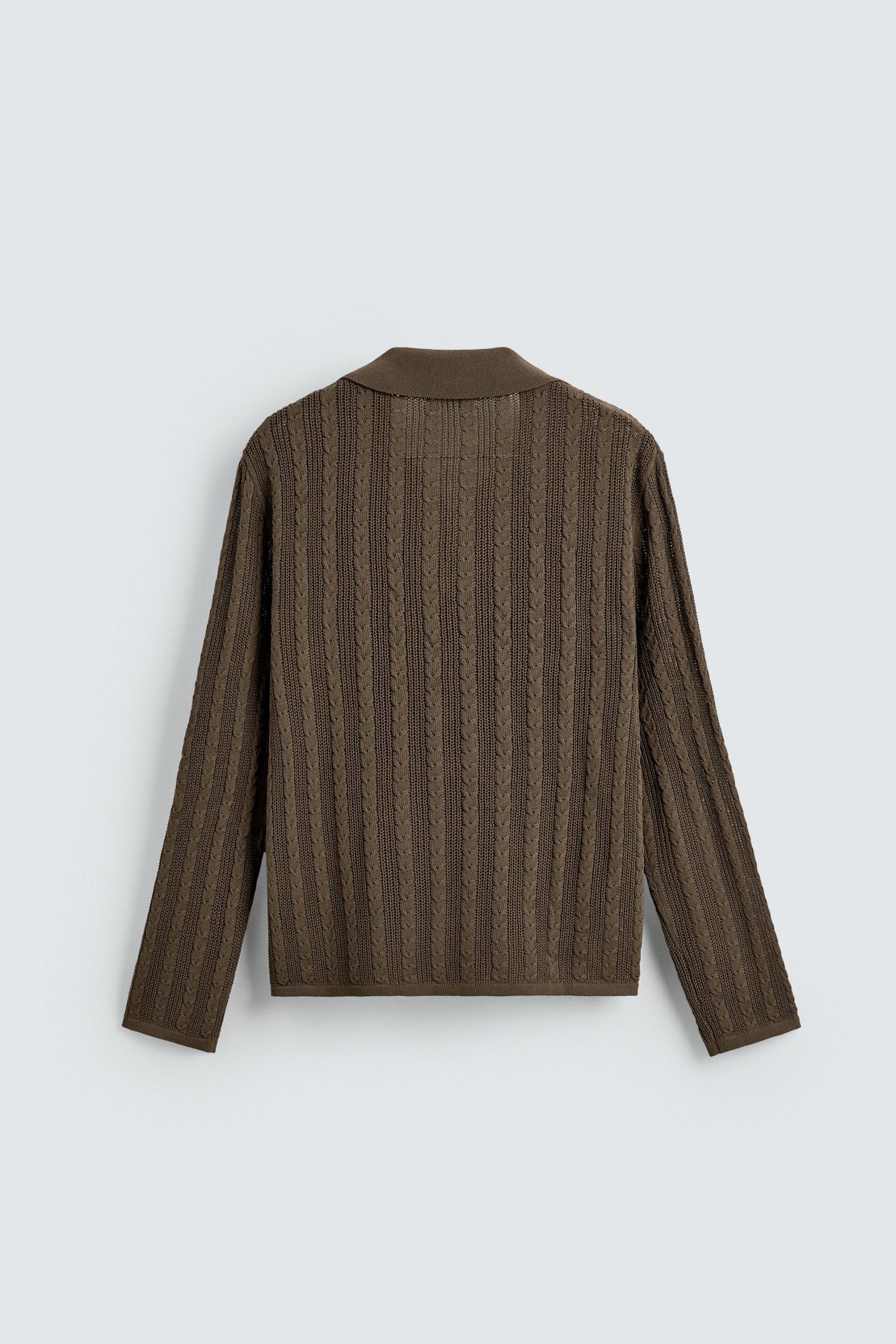 Cable Knit Polo Shirt MARO - Ảnh 9