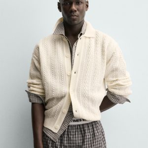 Cable Knit Textured Cardigan MARO