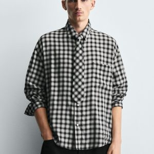 CHECK SHIRT WITH CONTRAST TIE MARO