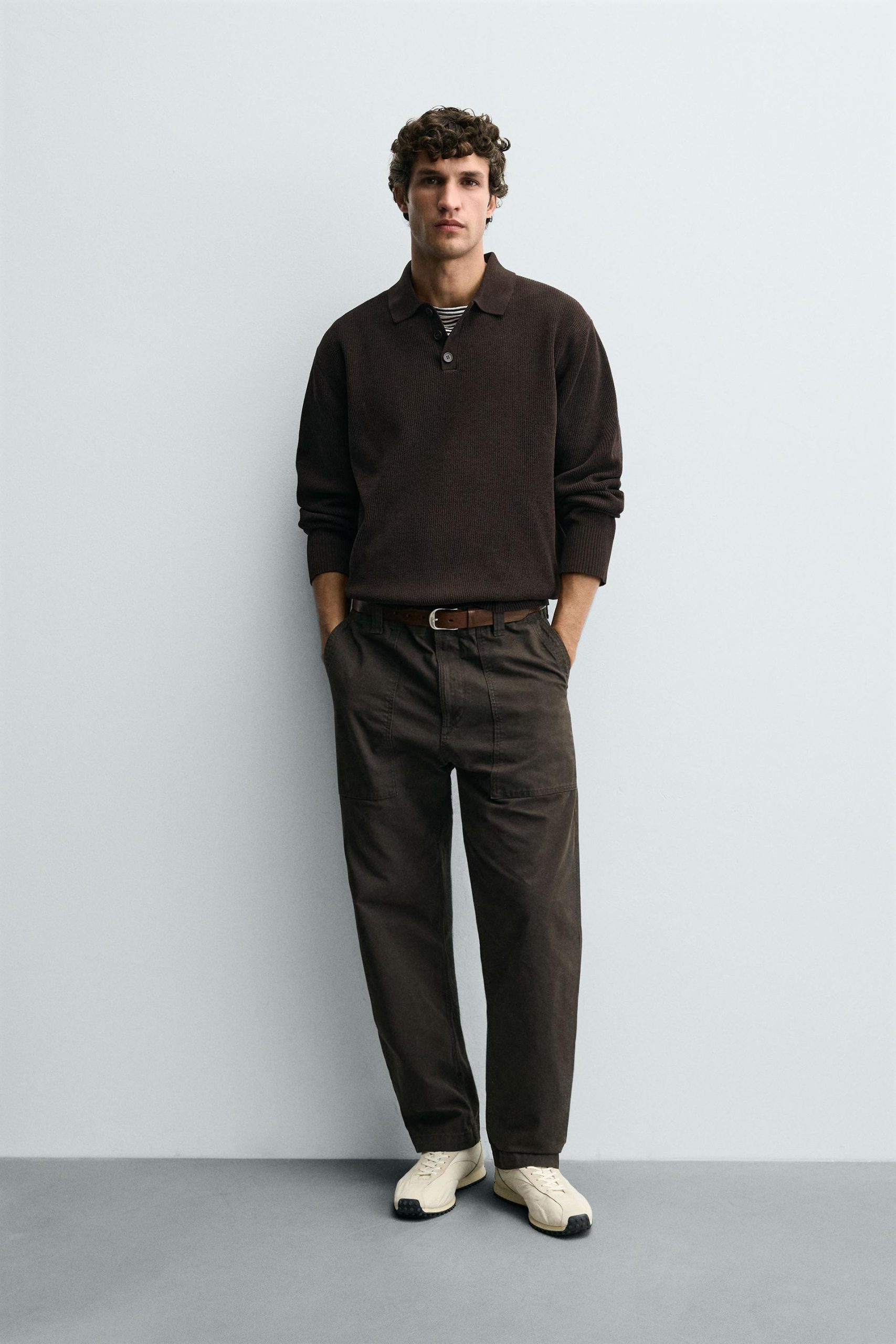 CHENILLE KNIT POLO SHIRT MARO - Ảnh 9