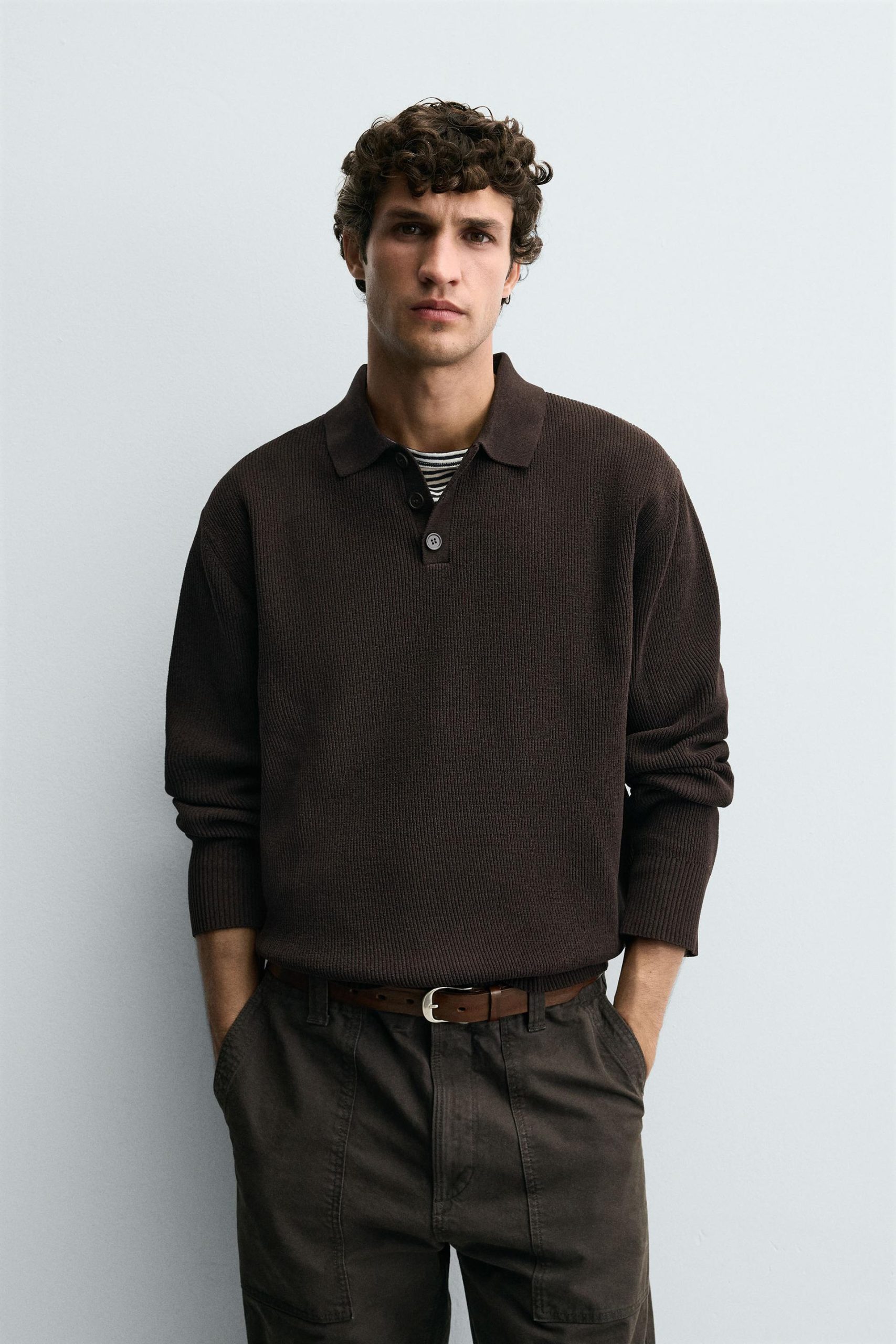 CHENILLE KNIT POLO SHIRT MARO