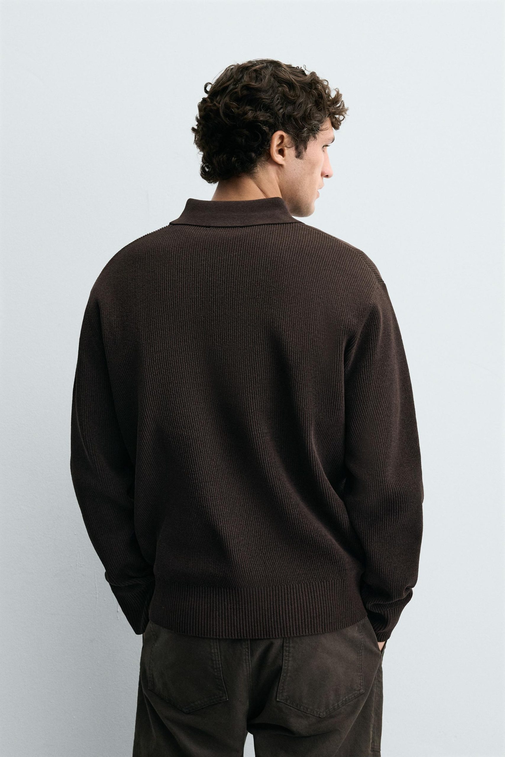 CHENILLE KNIT POLO SHIRT MARO - Ảnh 7