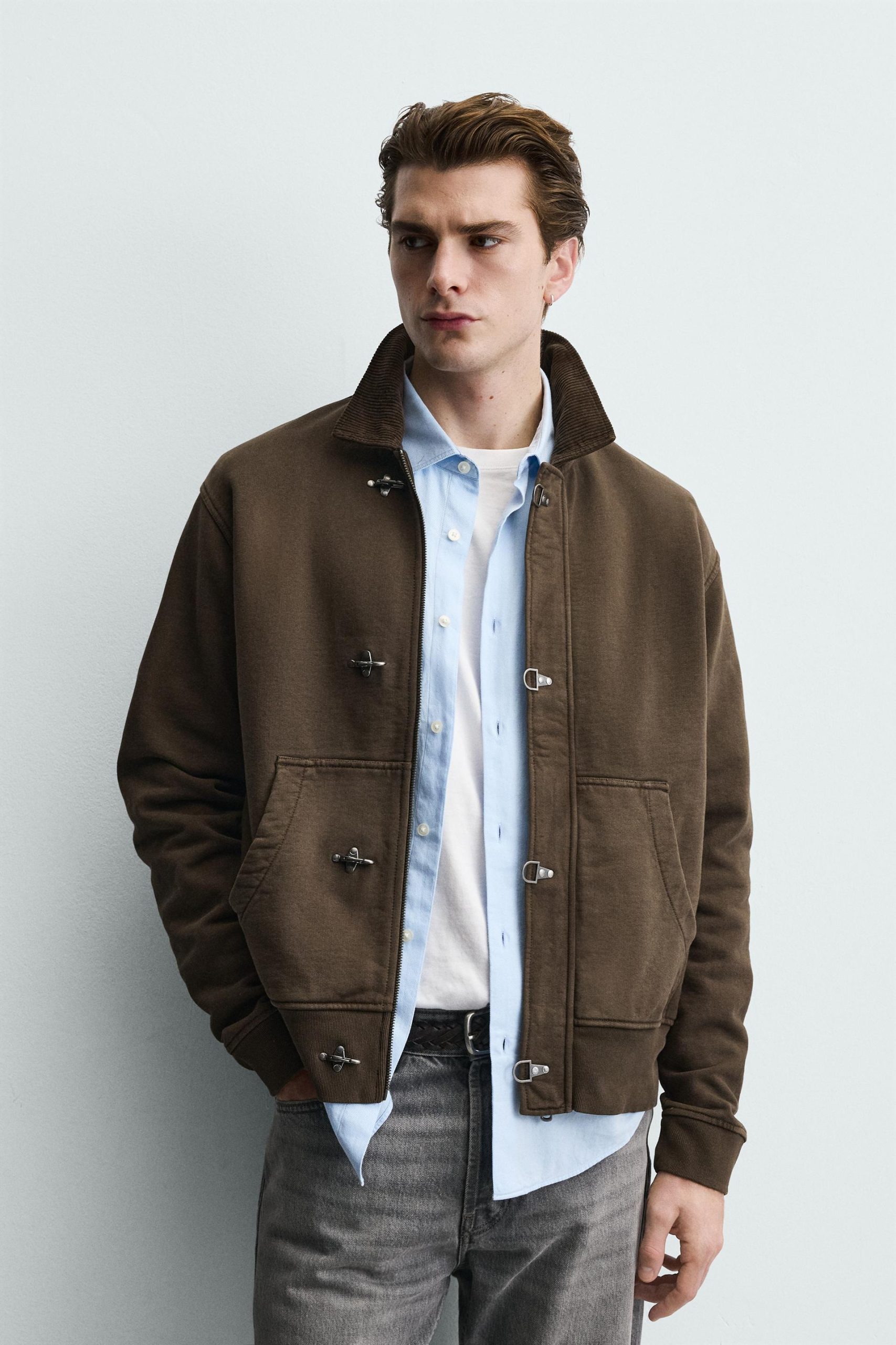 Combined Corduroy Jacket With Fireman Clasp Detail MARO