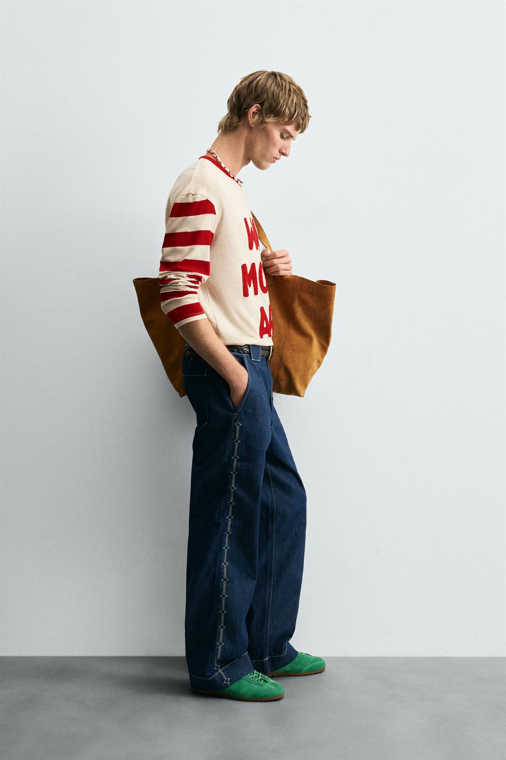 COMBINED STRIPED T-SHIRT MARO - Ảnh 7