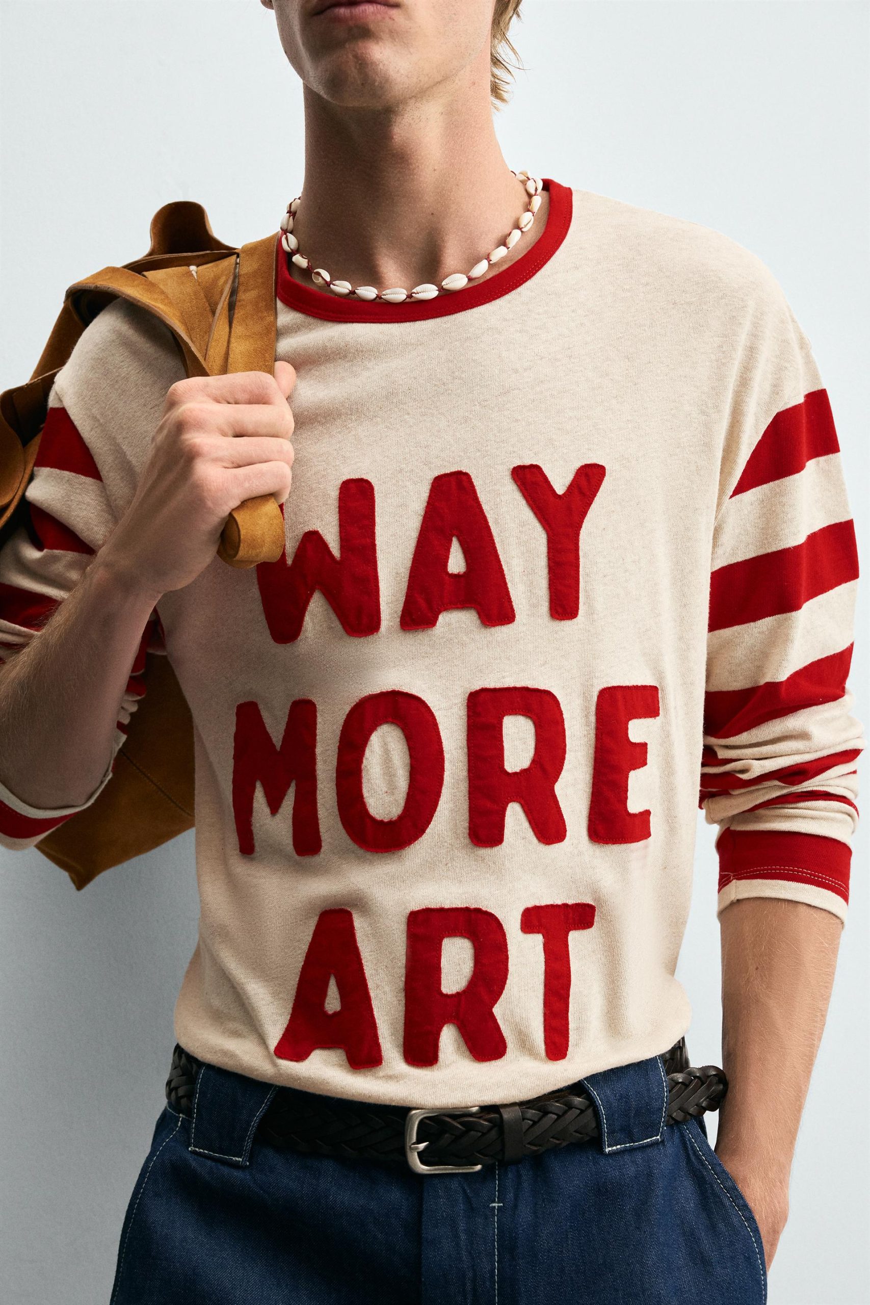 COMBINED STRIPED T-SHIRT MARO - Ảnh 6