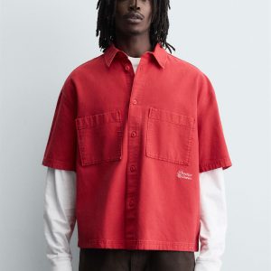 CONTRAST EMBROIDERY SHIRT MARO