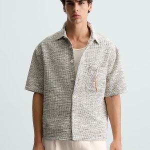 Contrast Textured Overshirt MARO