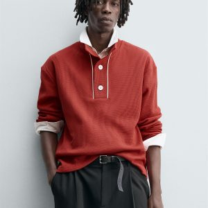 CONTRAST TEXTURED POLO SHIRT MARO