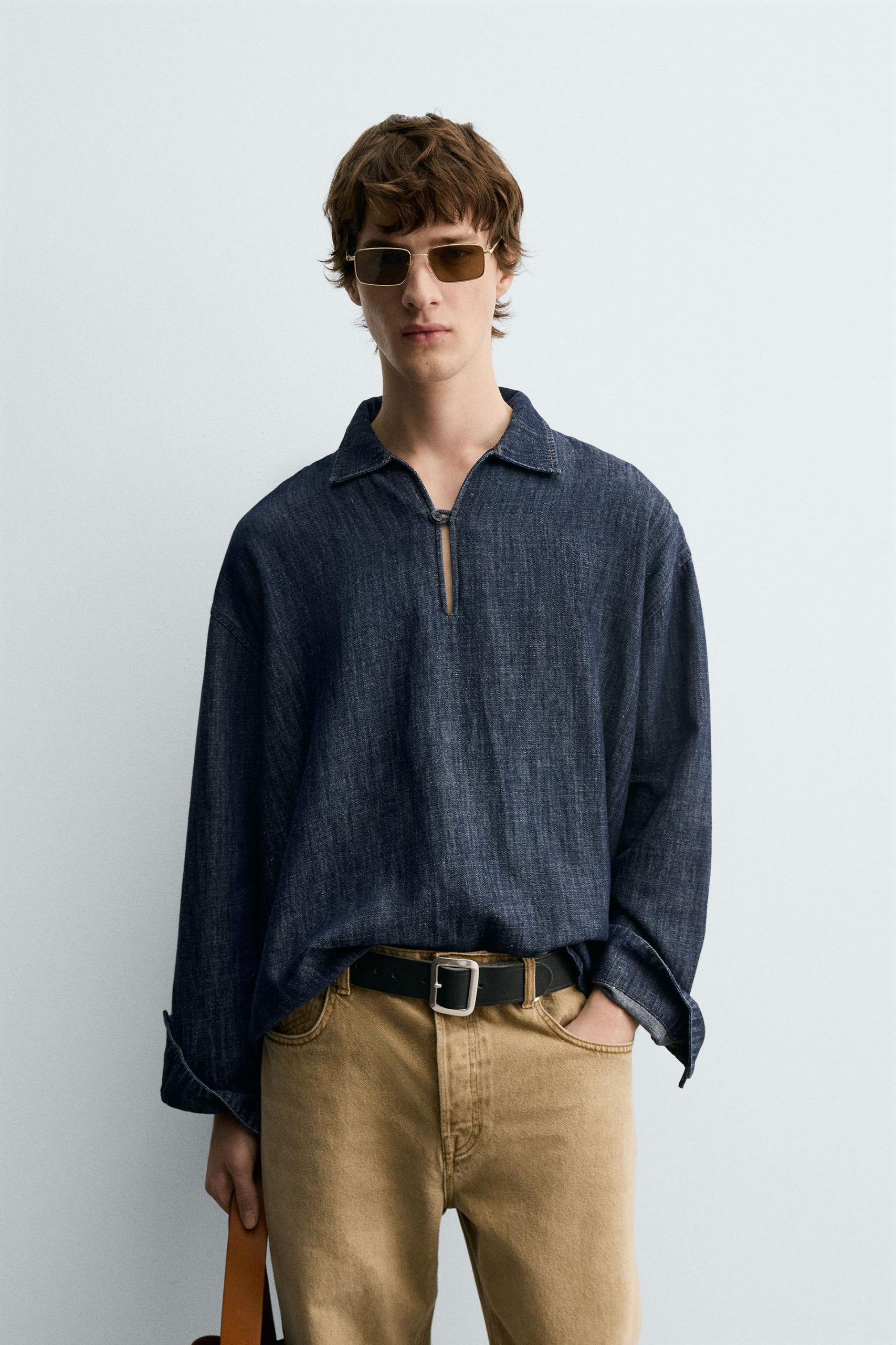 COTTON LINEN DENIM SHIRT MARO