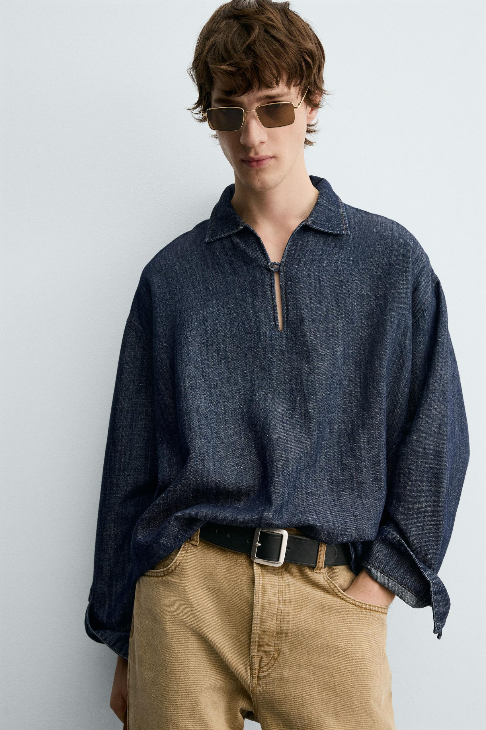 COTTON LINEN DENIM SHIRT MARO - Ảnh 5