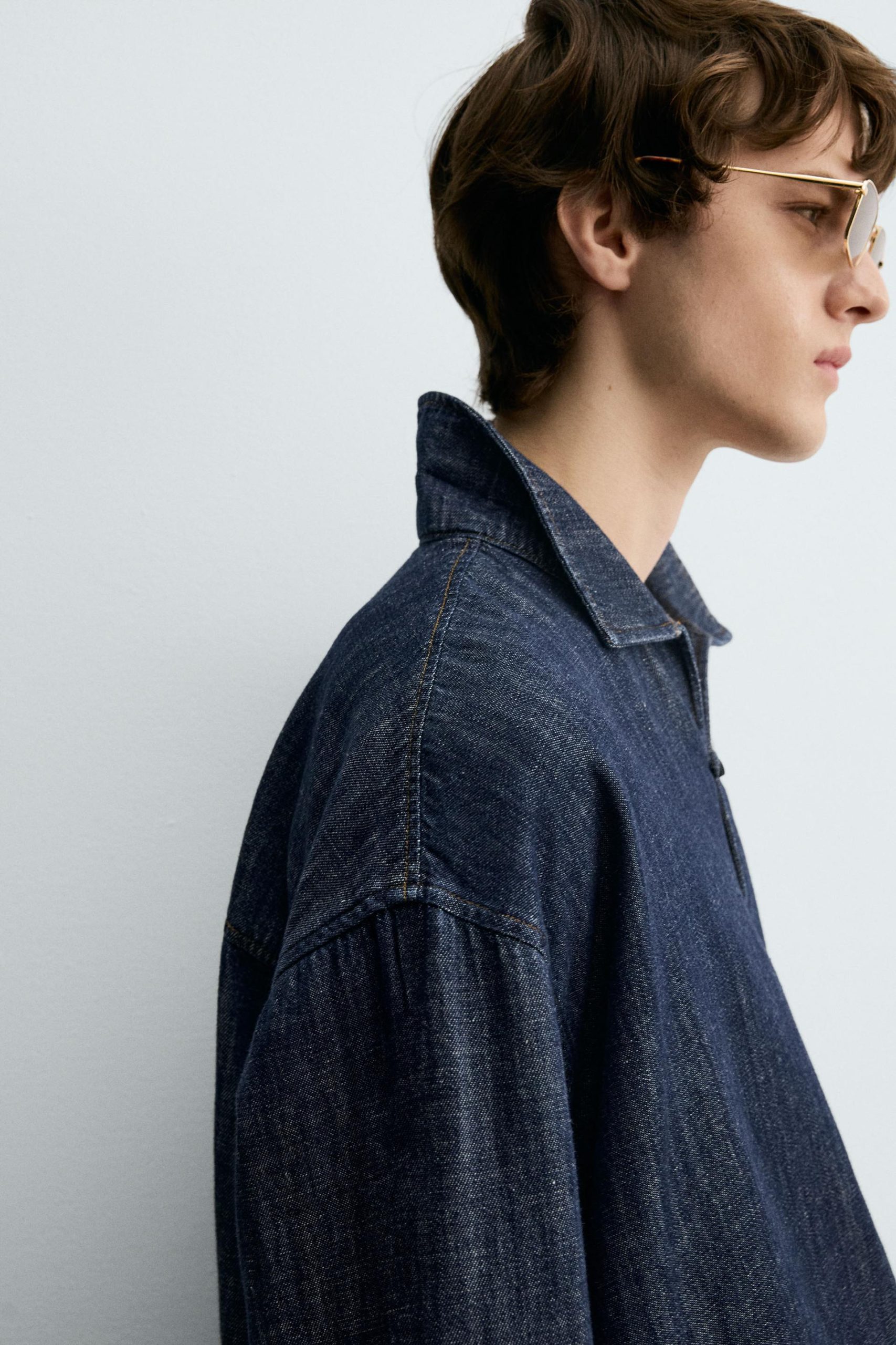 COTTON LINEN DENIM SHIRT MARO - Ảnh 4