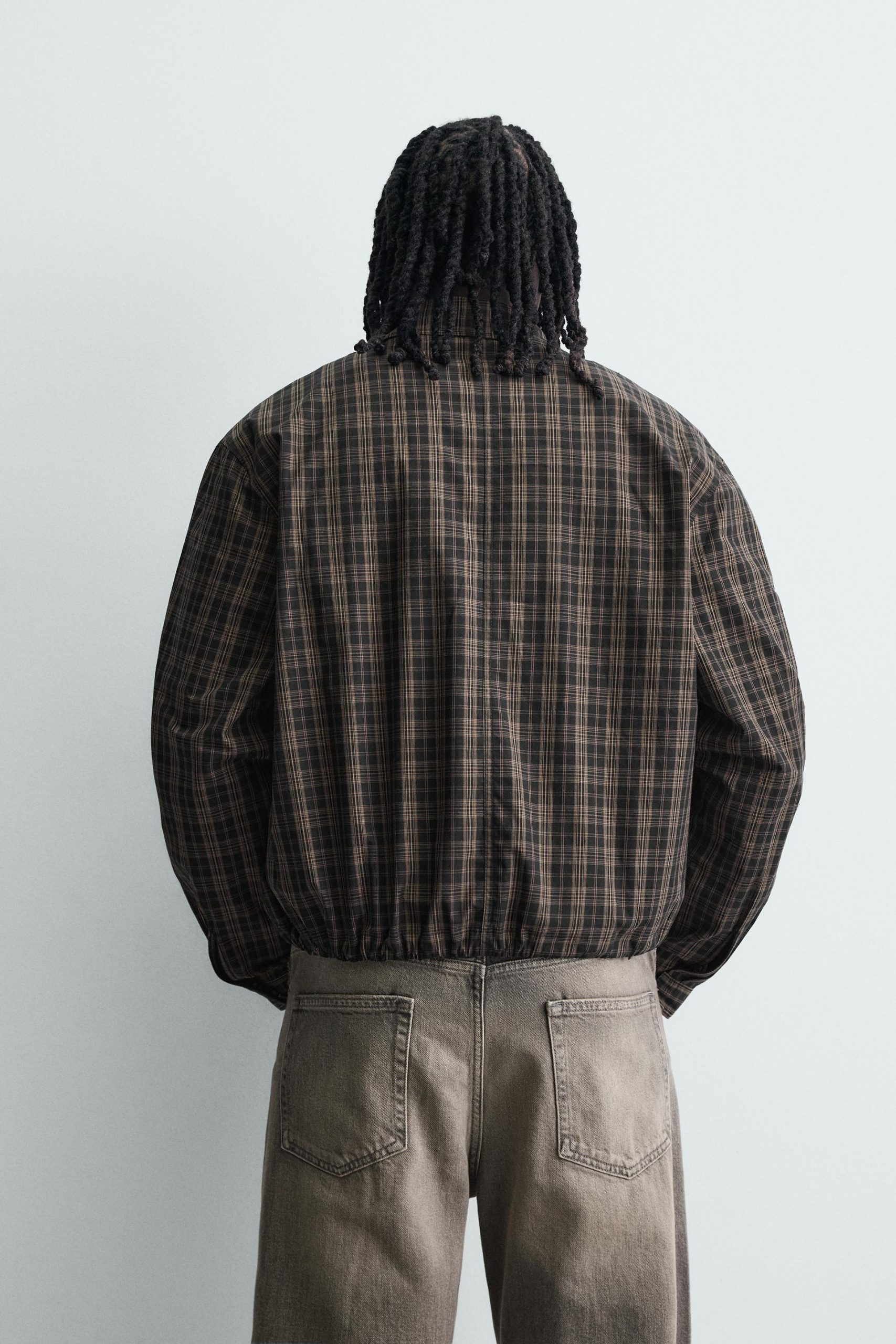 Cropped Fit Check Jacket MARO - Ảnh 8