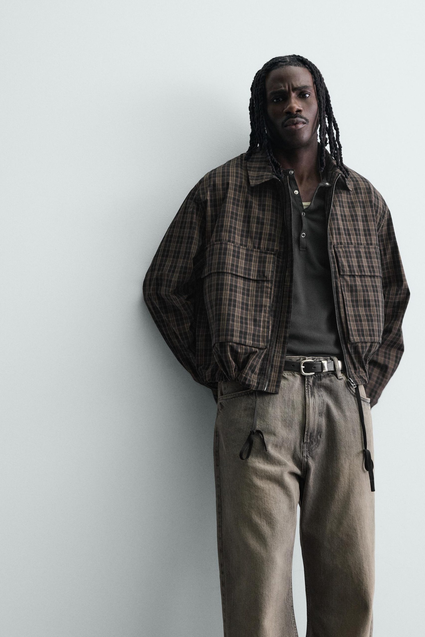 Cropped Fit Check Jacket MARO - Ảnh 5