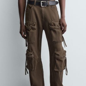 DENIM CARGO TROUSERS MARO