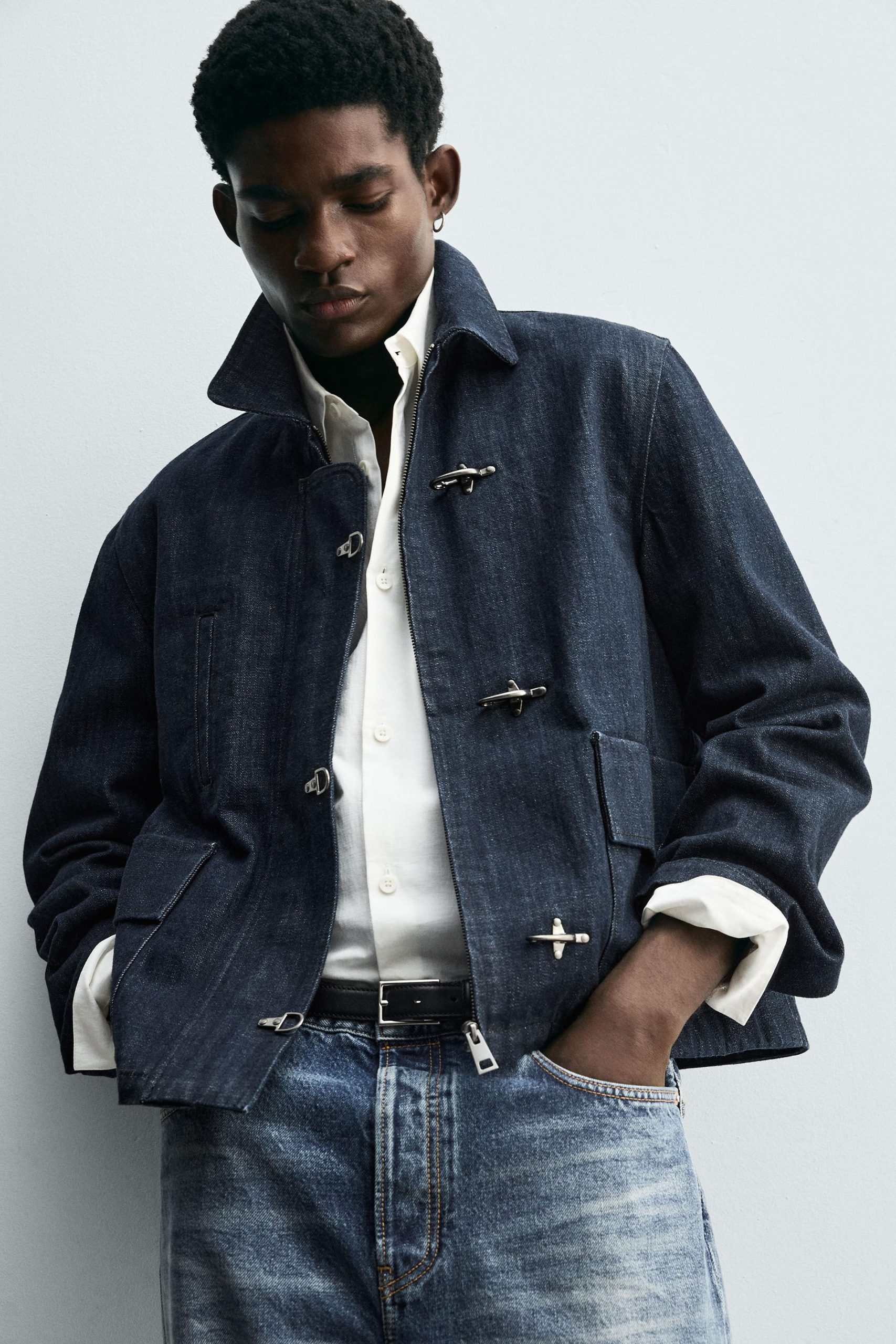 Denim Fireman Clasp Jacket MARO - Ảnh 6