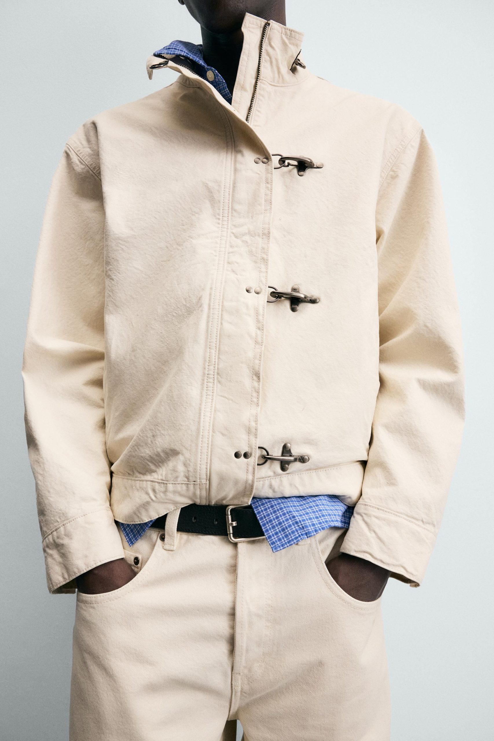 Denim Jacket With Fireman Clasp MARO - Ảnh 7