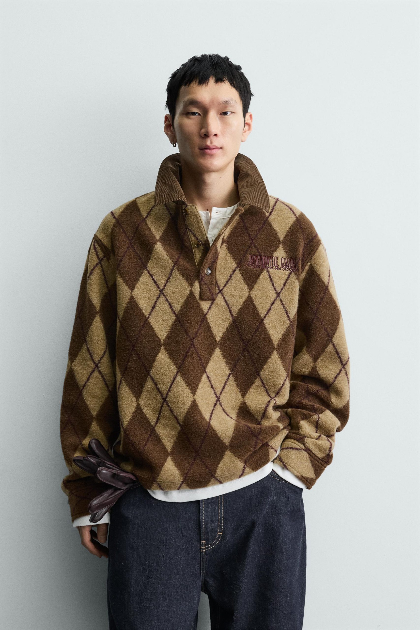 DIAMOND JACQUARD TEXTURED POLO SHIRT MARO