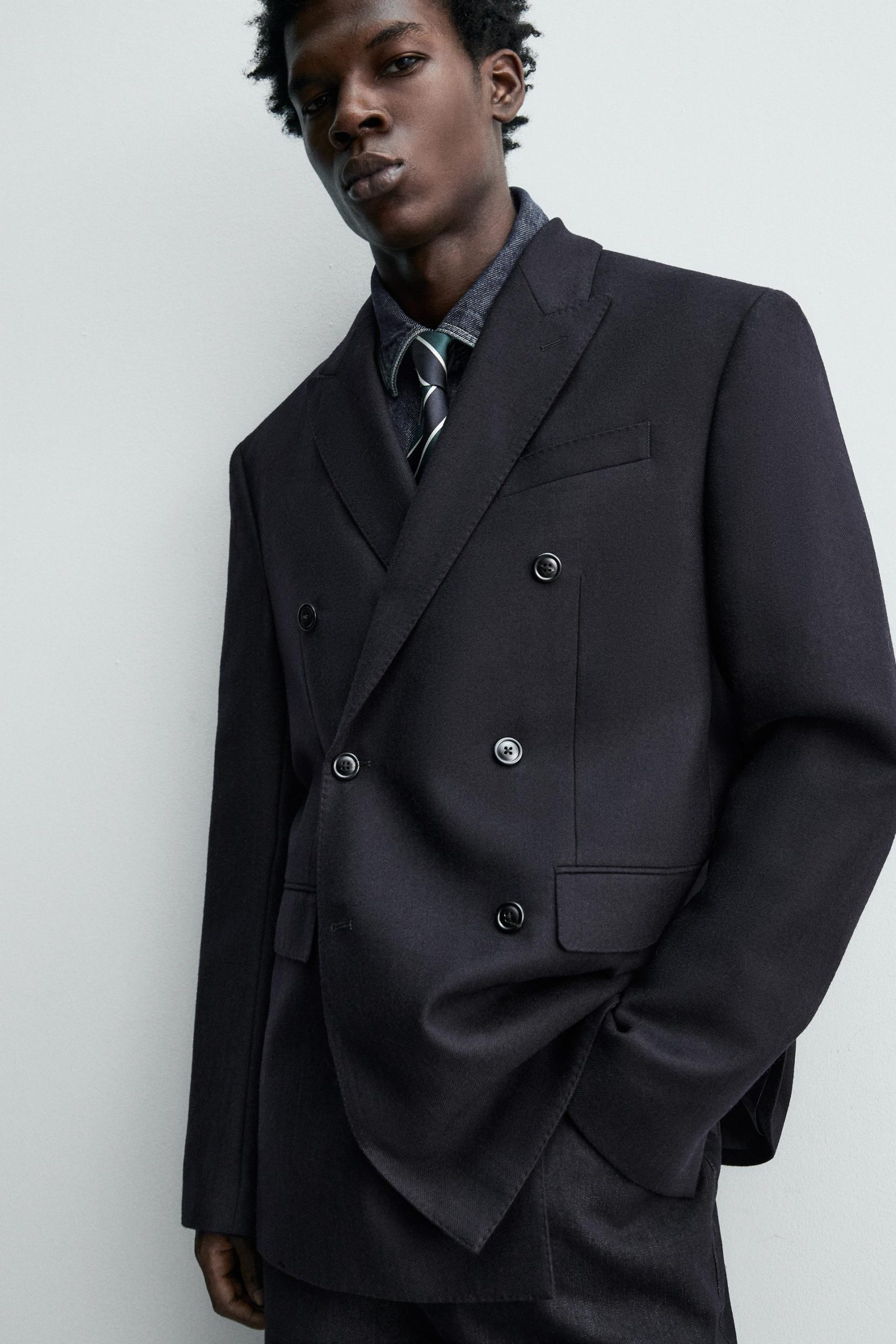 Double-Breasted Flannel Wool Blazer MARO - Ảnh 6